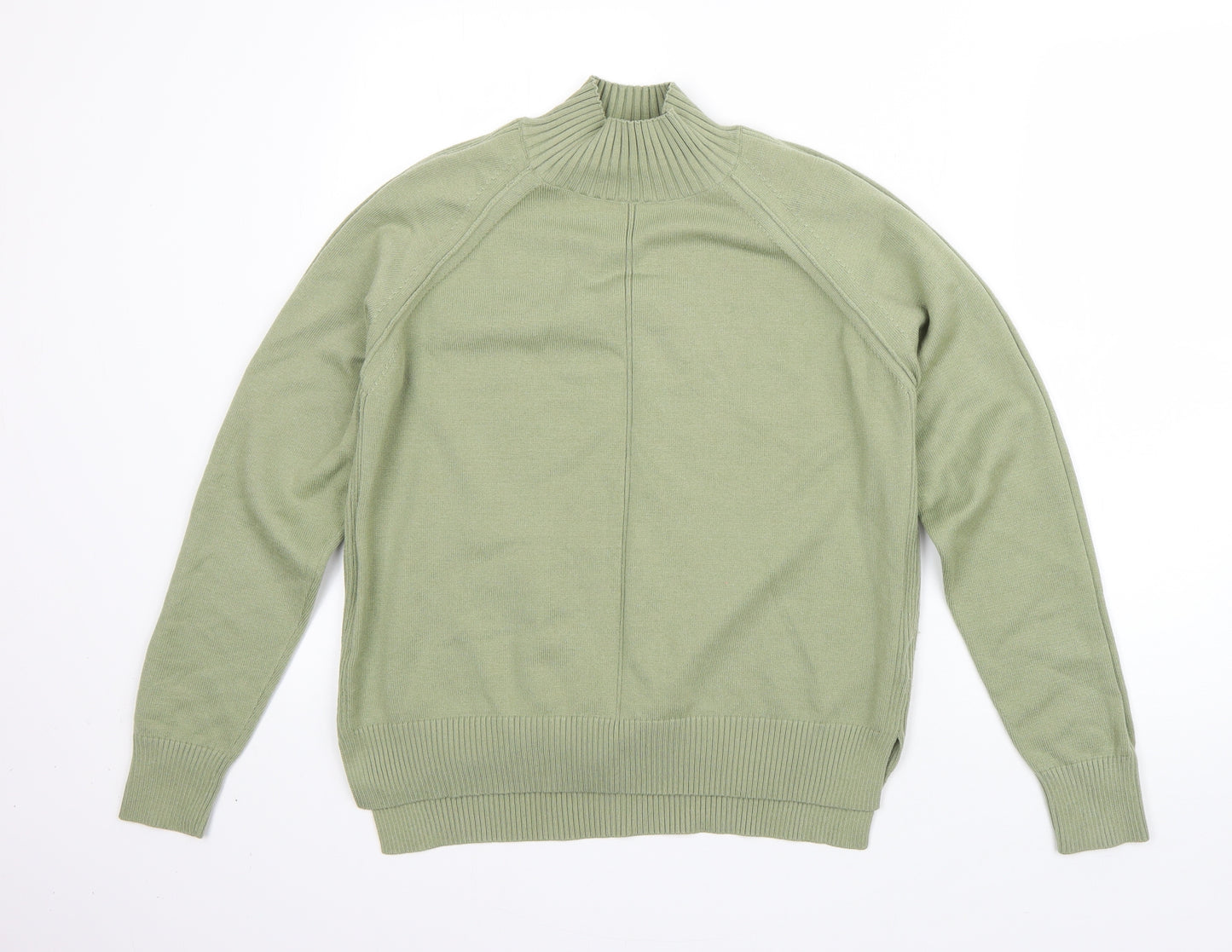 Warehouse Womens Green High Neck  Polyester Pullover Jumper Size 10