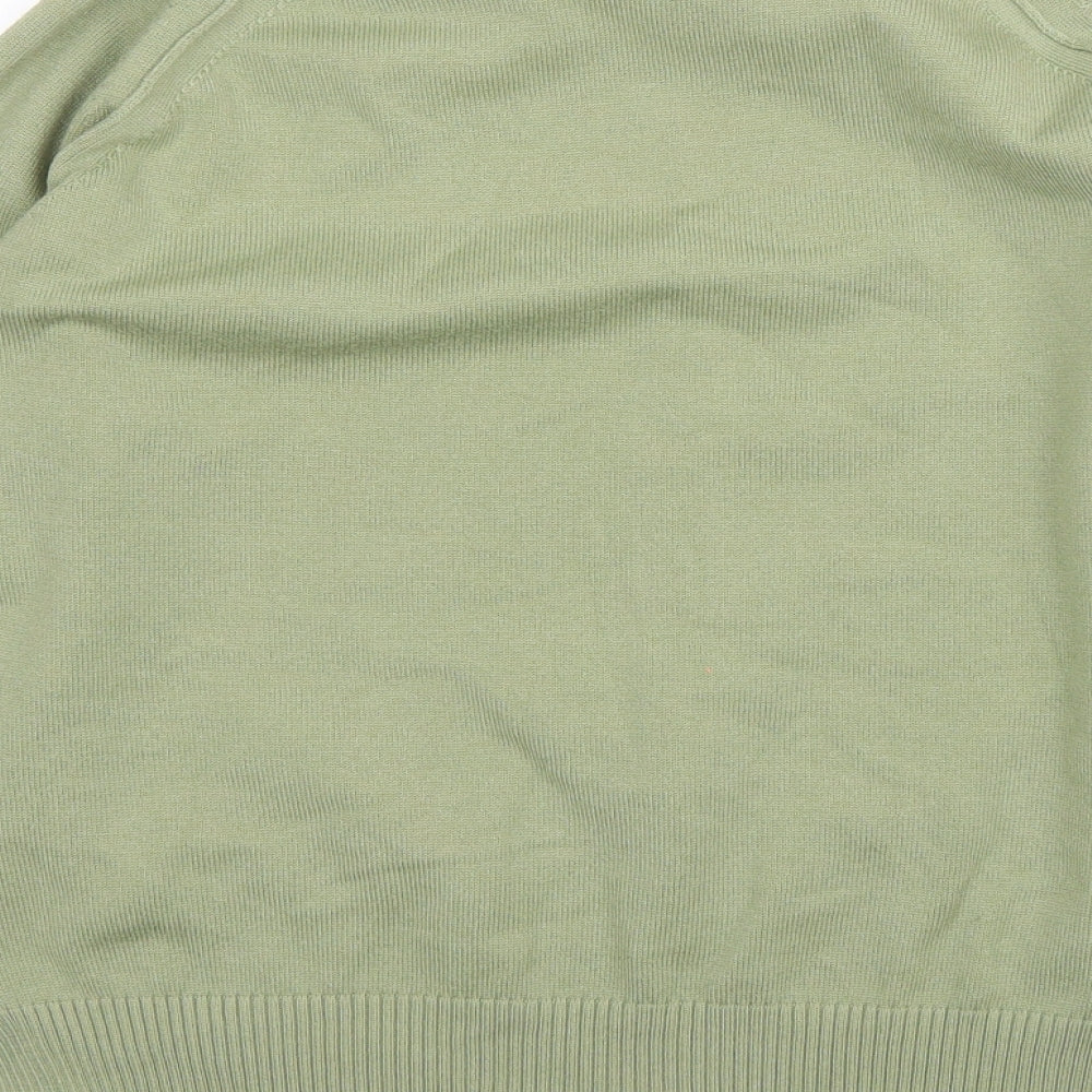 Warehouse Womens Green High Neck  Polyester Pullover Jumper Size 10
