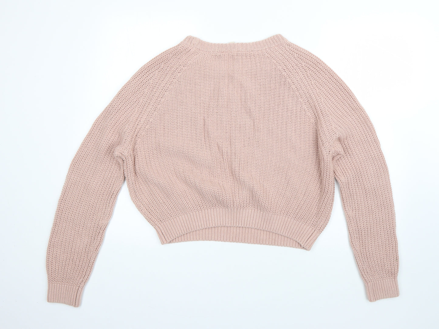 Divided Womens Pink Roll Neck  Cotton Pullover Jumper Size M