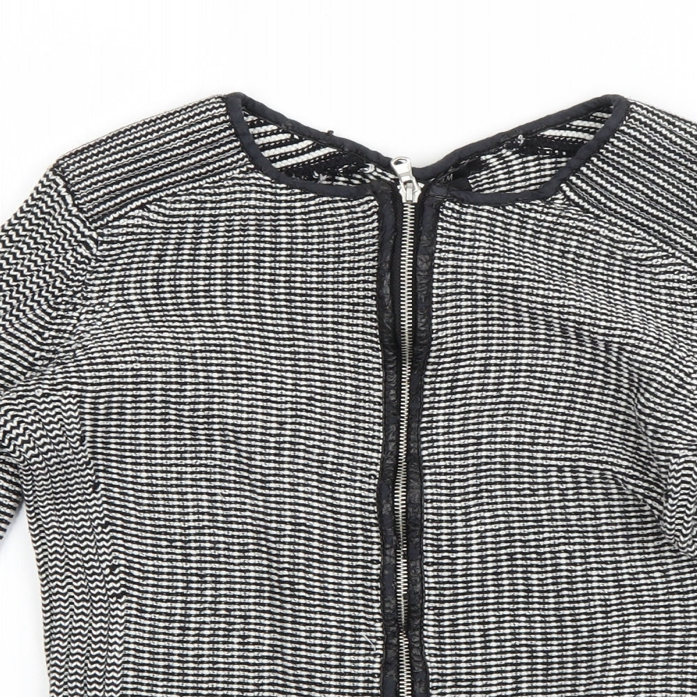 H&M Womens Black Round Neck  Cotton Full Zip Jumper Size M