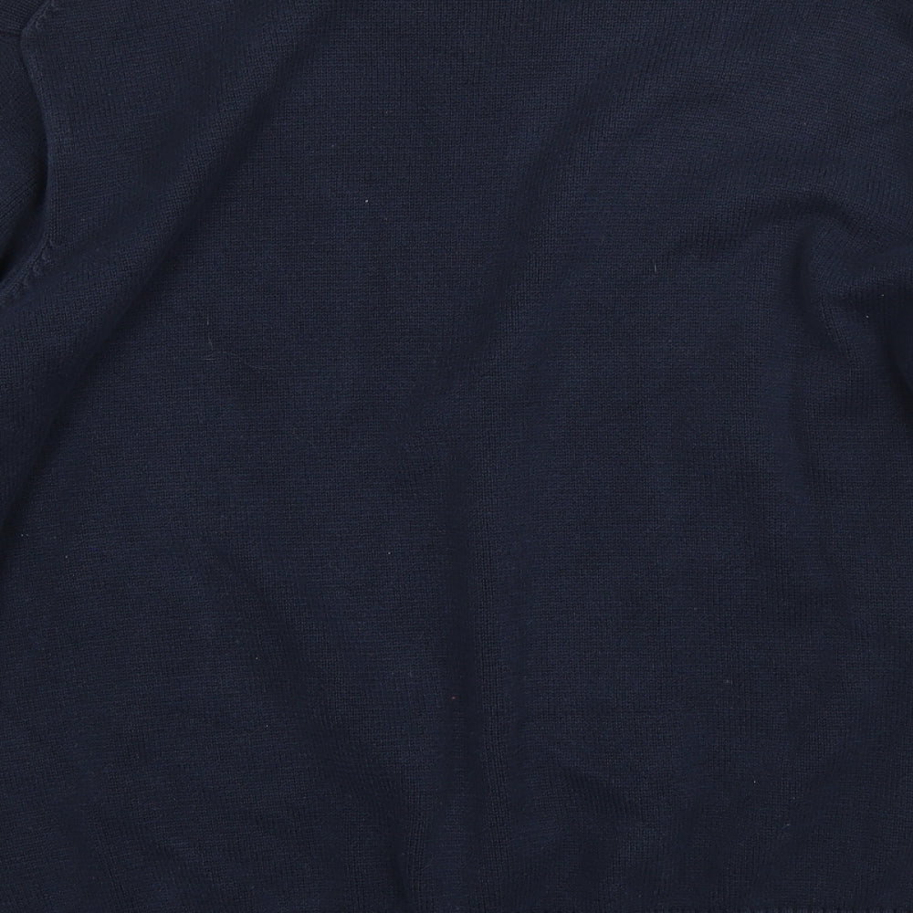 M&S Mens Blue Round Neck  Cotton Pullover Jumper Size 2XL