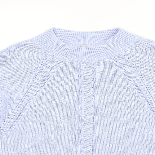 M&S Womens Blue High Neck  Acrylic Pullover Jumper Size M