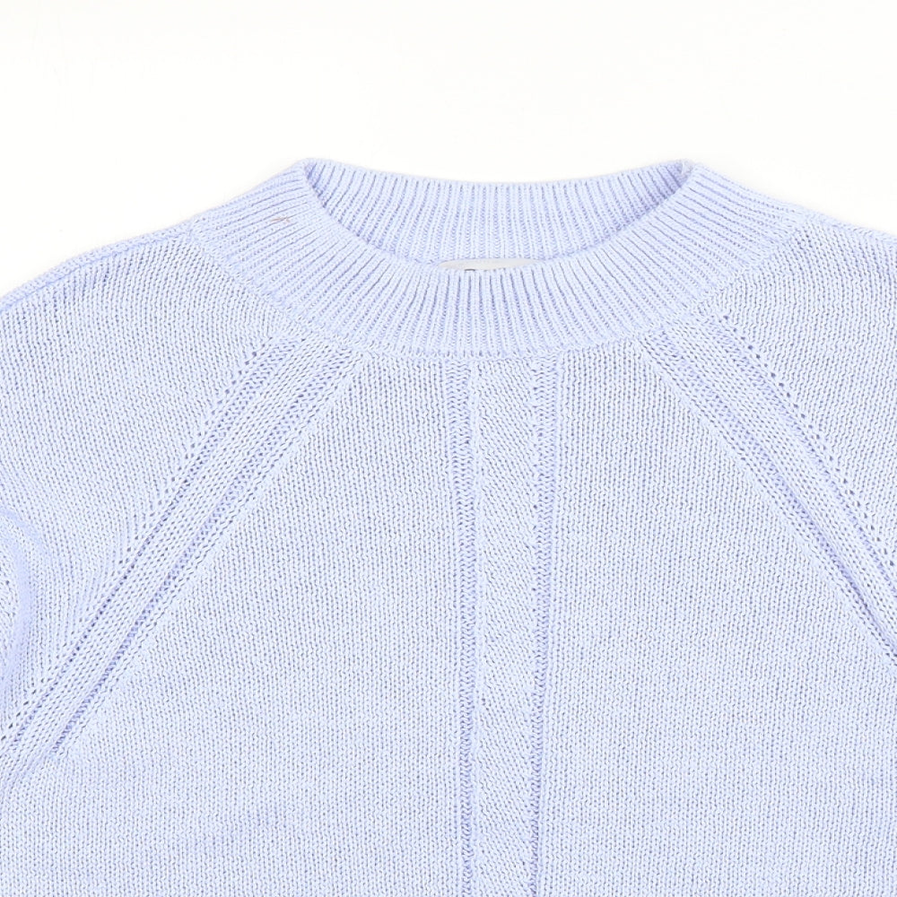 M&S Womens Blue High Neck  Acrylic Pullover Jumper Size M