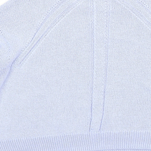 M&S Womens Blue High Neck  Acrylic Pullover Jumper Size M