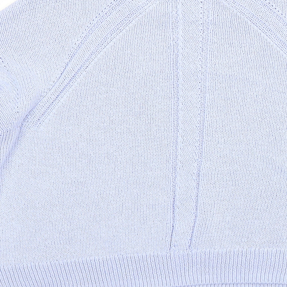 M&S Womens Blue High Neck  Acrylic Pullover Jumper Size M