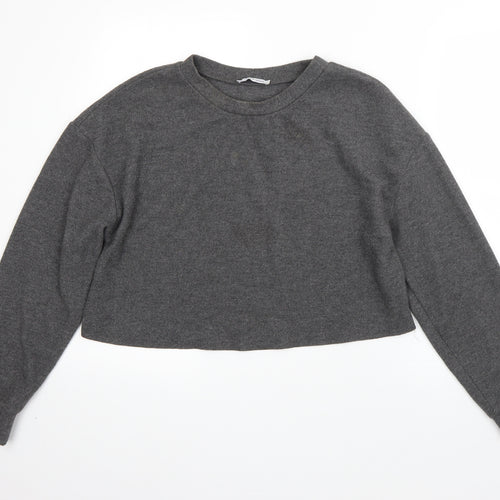 Zara Womens Grey Round Neck  Polyester Shrug Jumper Size S