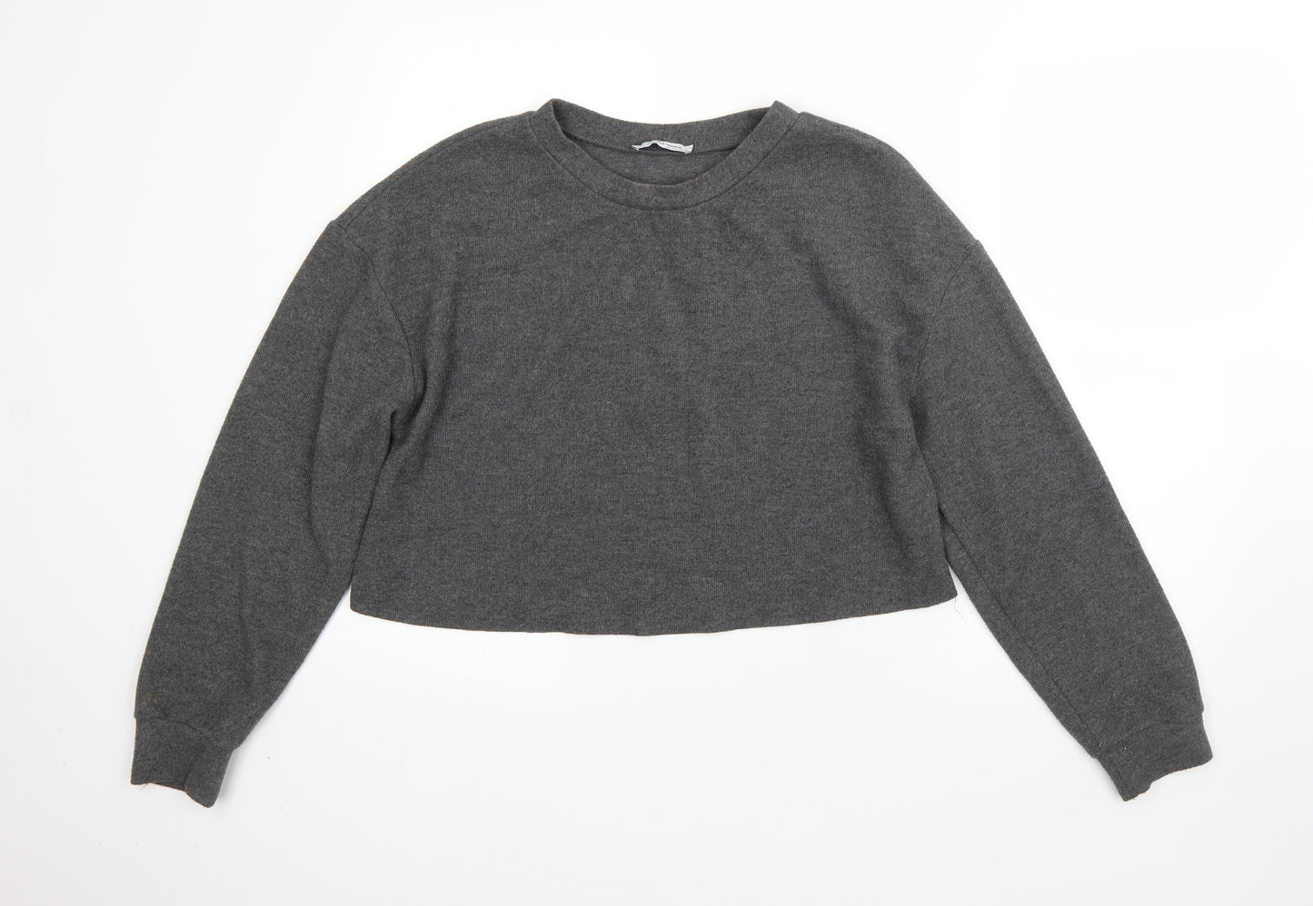 Zara Womens Grey Round Neck  Polyester Shrug Jumper Size S