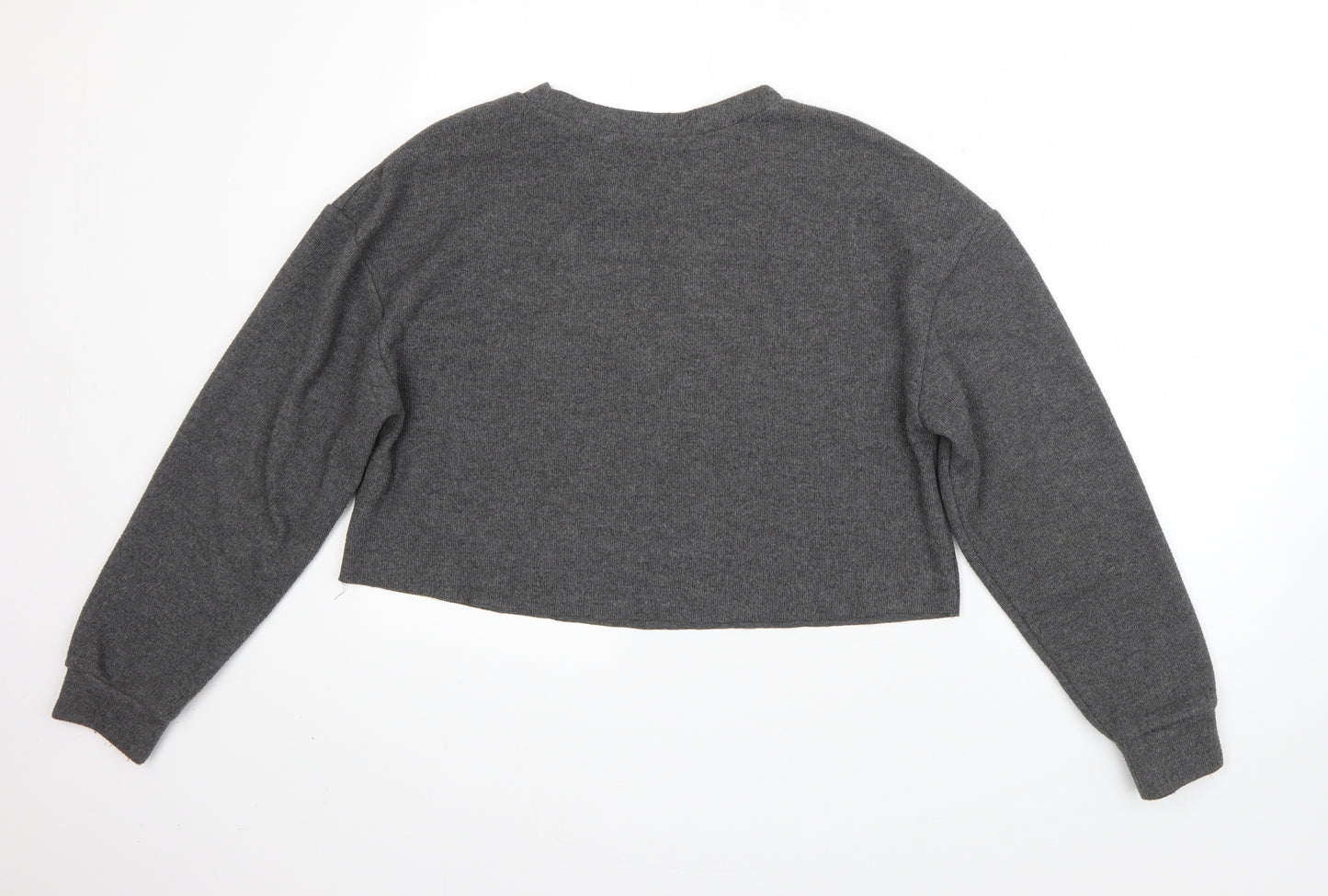 Zara Womens Grey Round Neck  Polyester Shrug Jumper Size S