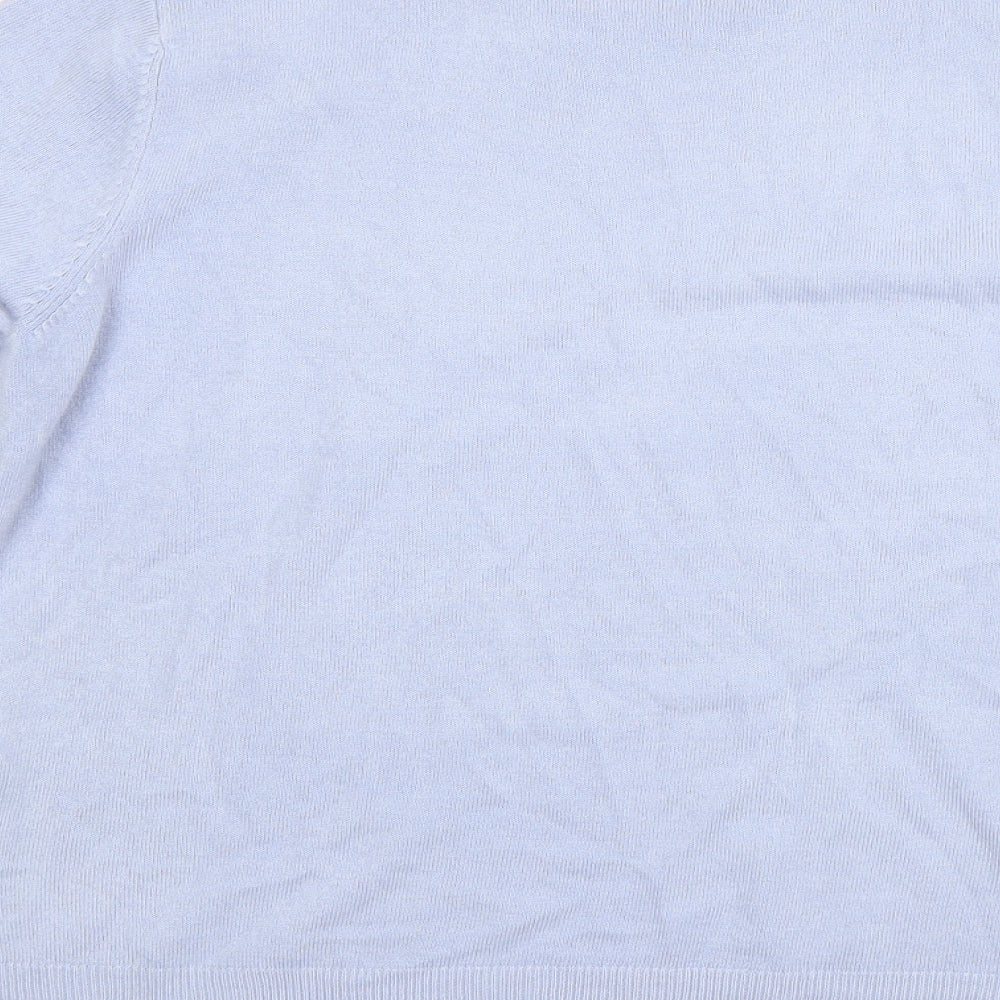 M&S Womens Blue Round Neck  Acrylic Pullover Jumper Size 16