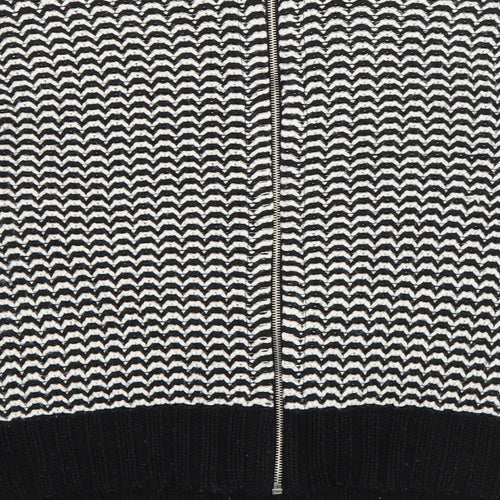 New Look Womens Black Round Neck Striped Acrylic Pullover Jumper Size 8