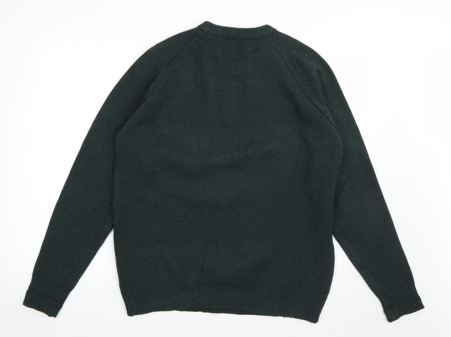 George Mens Green Round Neck  Acrylic Pullover Jumper Size M