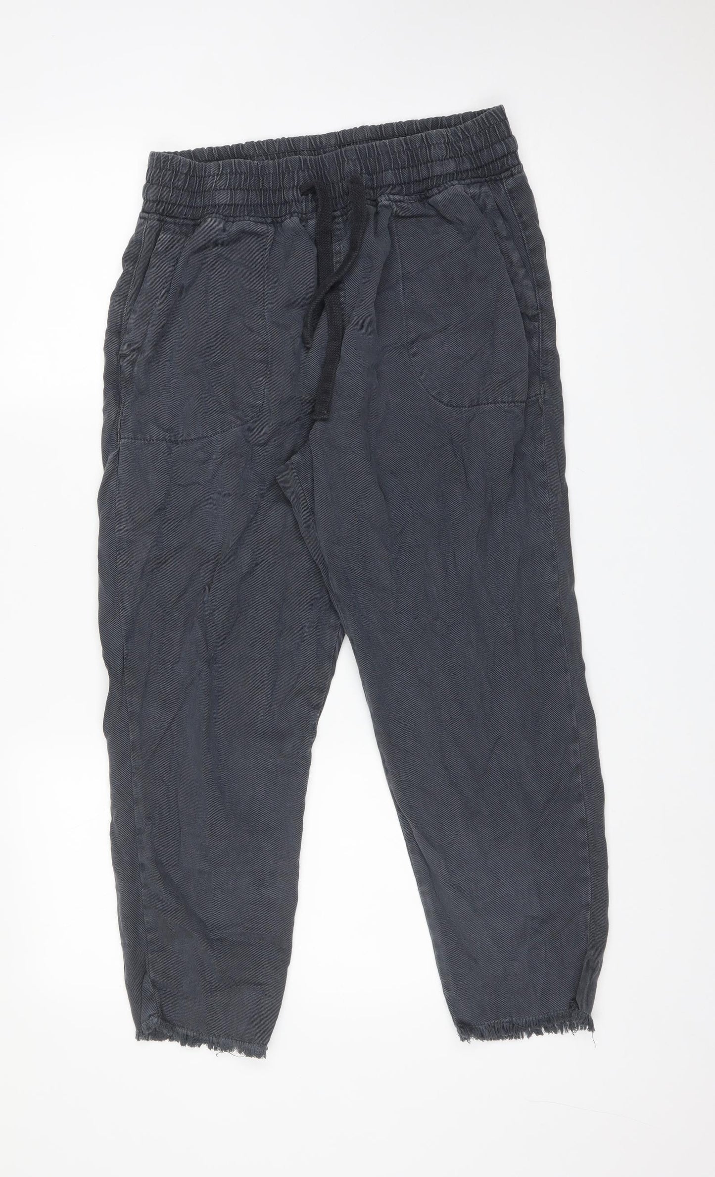 Zara Womens Grey  Lyocell  Trousers Size M L25 in Regular