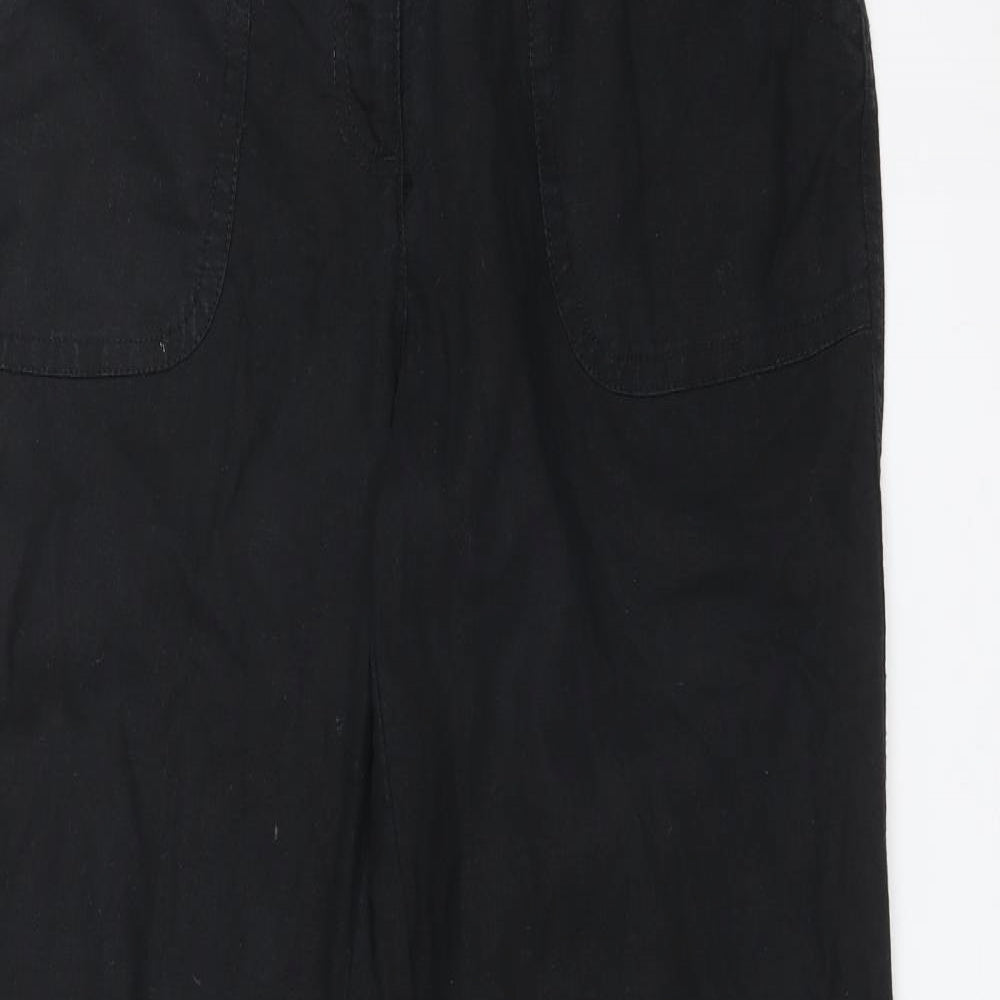 TU Womens Black  Linen Trousers  Size 10 L31 in Regular