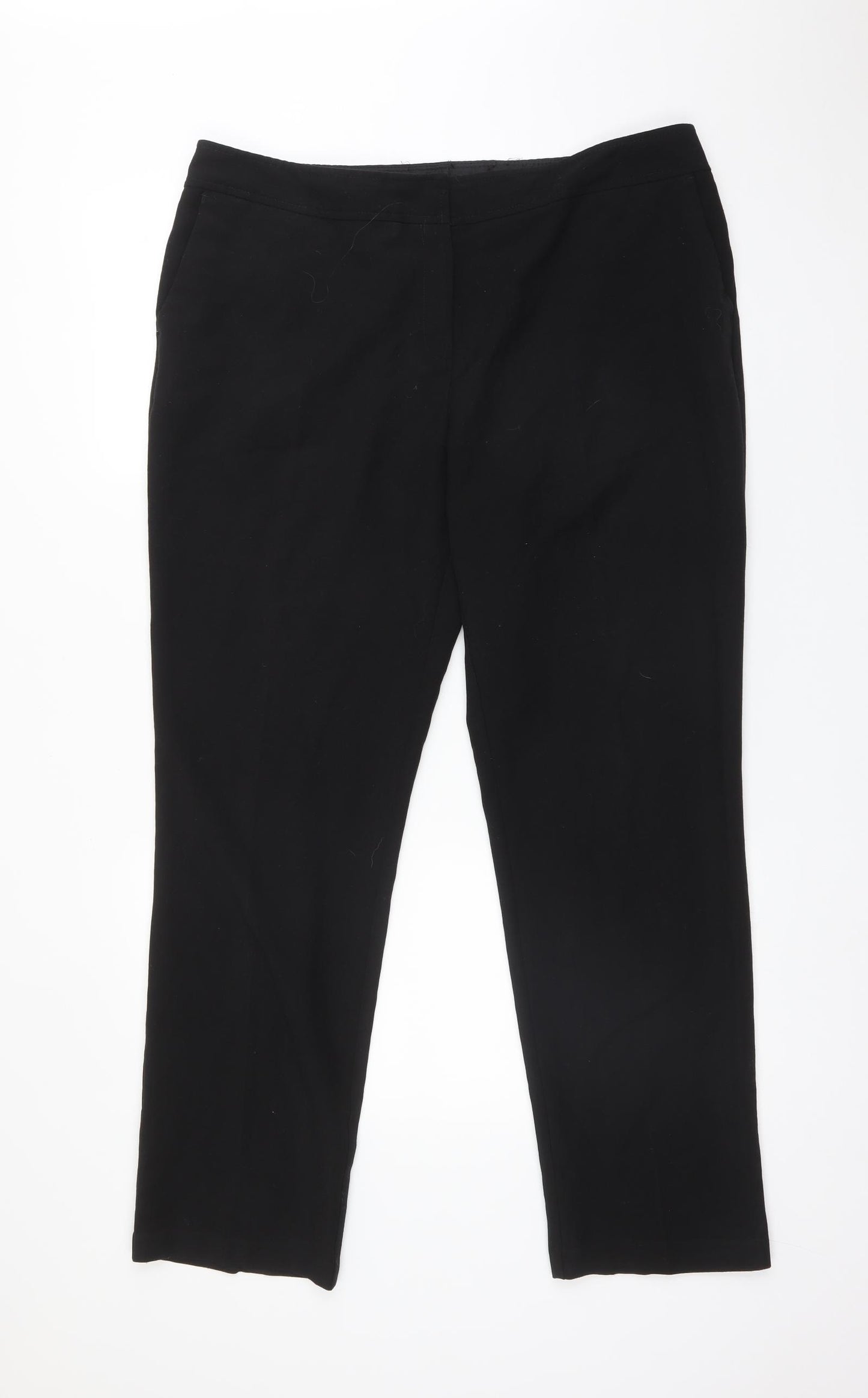 F&F Womens Black  Polyester Trousers  Size 16 L29 in Regular