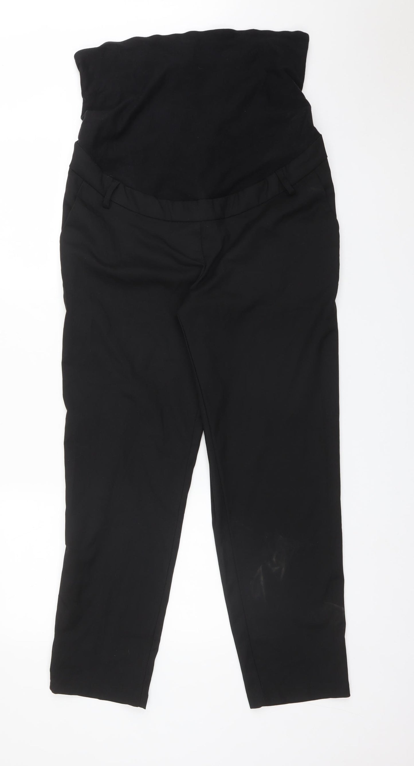 H&M Womens Black  Cotton Trousers  Size M L28 in Regular