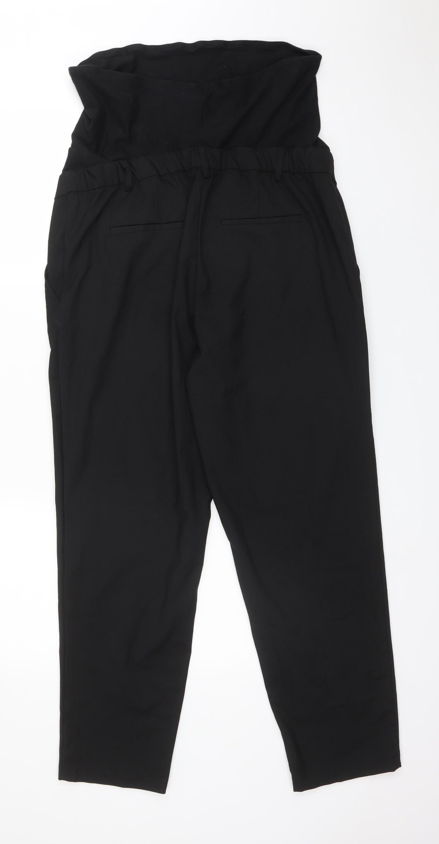 H&M Womens Black  Cotton Trousers  Size M L28 in Regular