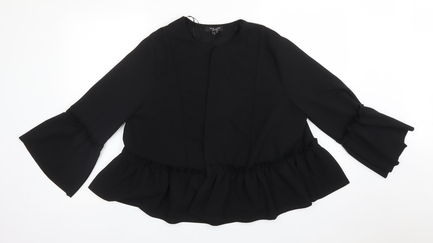 New Look Womens Black  Polyester Jacket Blazer Size 18