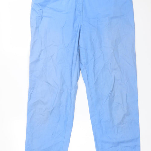 Emreco Womens Blue  Cotton Carpenter Trousers Size 16 L29 in Regular