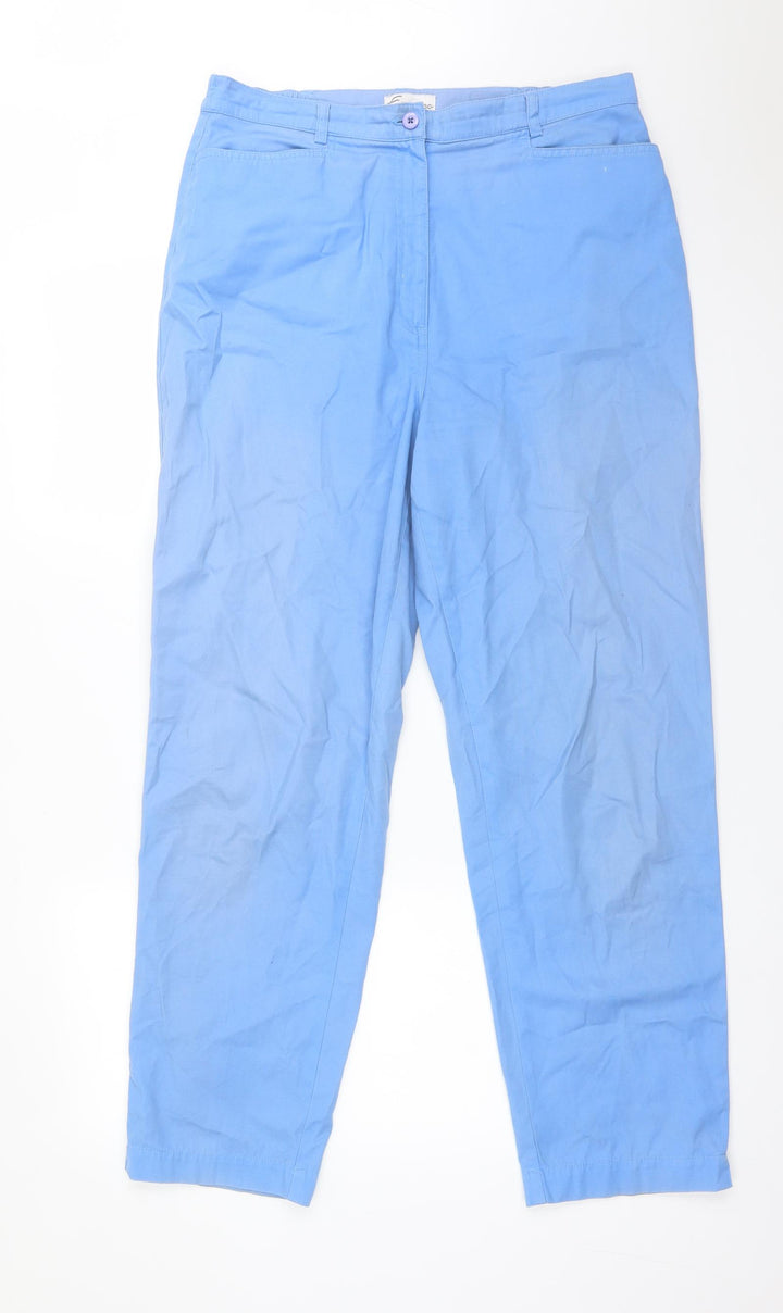Emreco Womens Blue  Cotton Carpenter Trousers Size 16 L29 in Regular