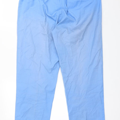 Emreco Womens Blue  Cotton Carpenter Trousers Size 16 L29 in Regular