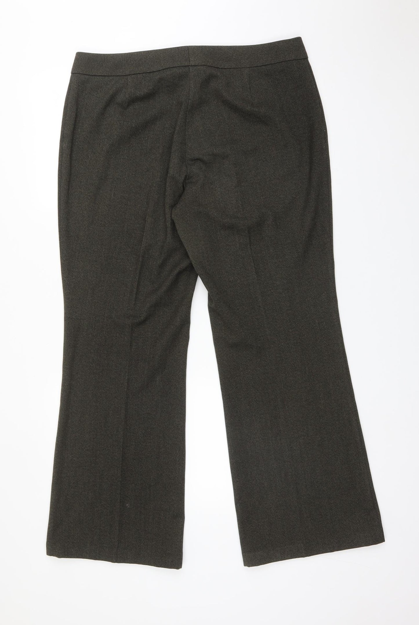 M&S Womens Green  Polyester Trousers  Size 16 L29 in Regular