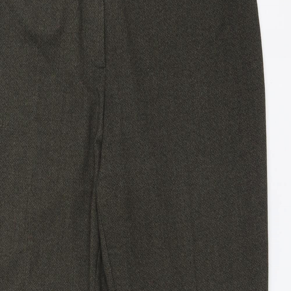 M&S Womens Green  Polyester Trousers  Size 16 L29 in Regular