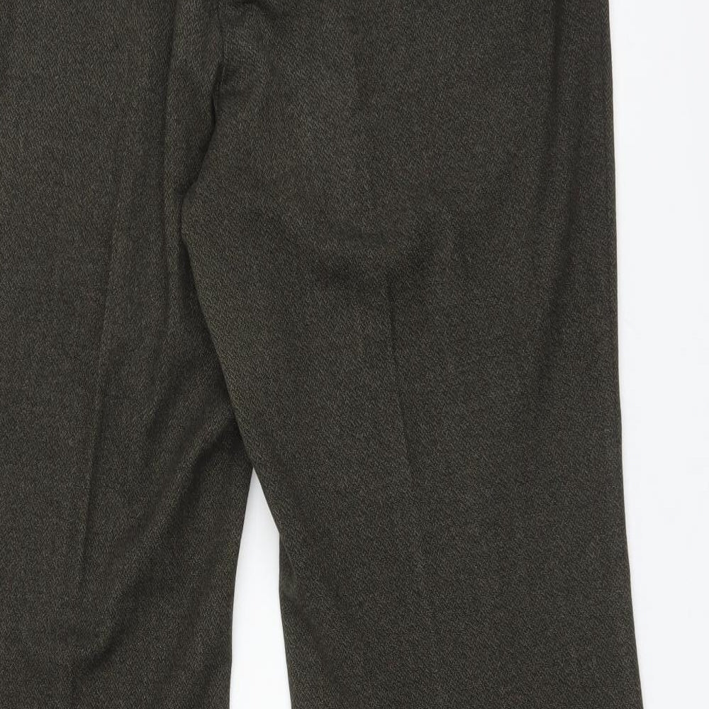 M&S Womens Green  Polyester Trousers  Size 16 L29 in Regular