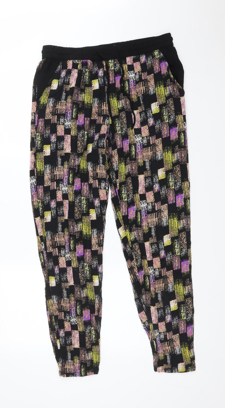 Atmosphere Womens Multicoloured Geometric Viscose Trousers  Size 12 L30 in Regular