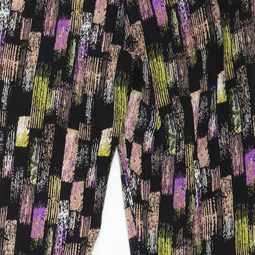 Atmosphere Womens Multicoloured Geometric Viscose Trousers  Size 12 L30 in Regular