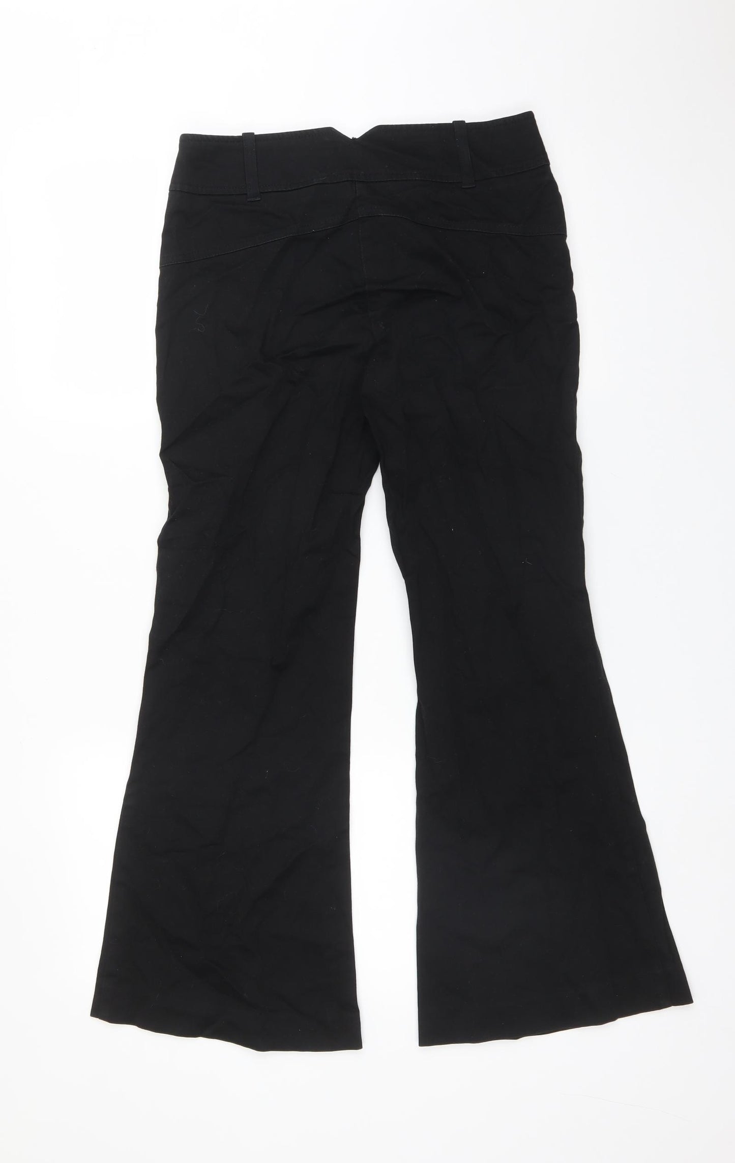 Oasis Womens Black  Cotton Trousers  Size 8 L27 in Regular