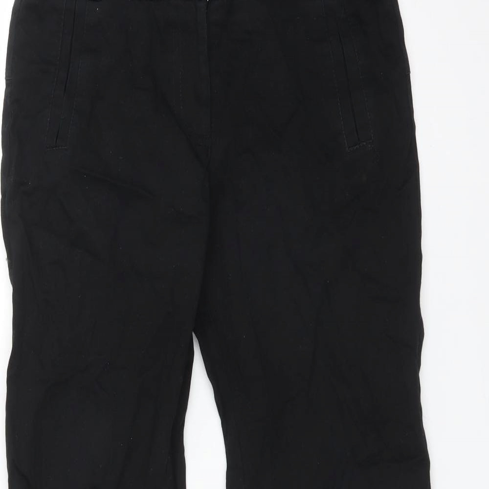 Oasis Womens Black  Cotton Trousers  Size 8 L27 in Regular