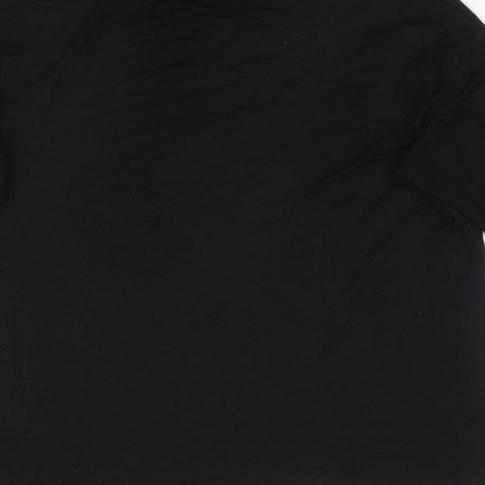 ORIGINALS Womens Black  Viscose Basic T-Shirt Size M Roll Neck
