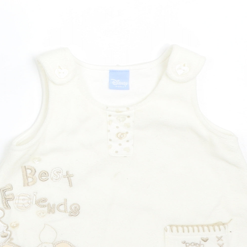 Disney Baby White  Polyester Basic T-Shirt Size 3-6 Months Round Neck  - WINNIE THE POOH