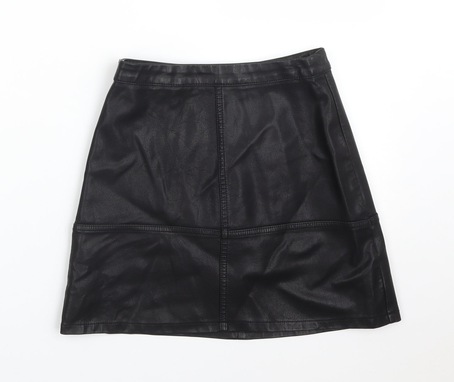 New Look Womens Black  Polyurethane Straight & Pencil Skirt Size 4
