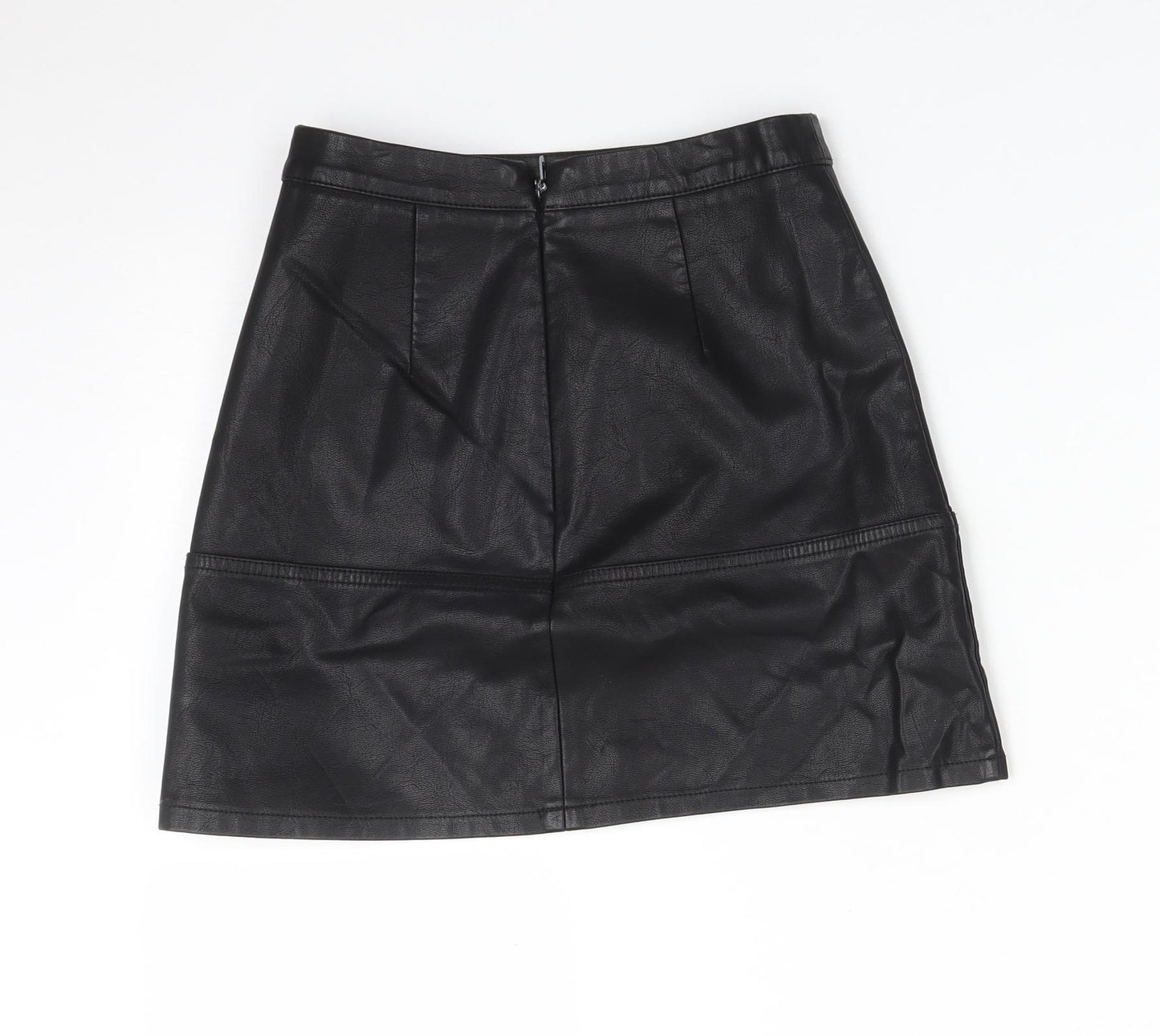 New Look Womens Black  Polyurethane Straight & Pencil Skirt Size 4