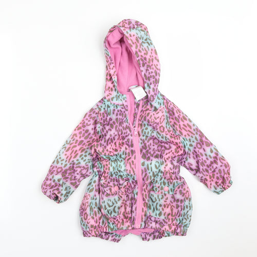 E-VIE ANGEL Girls Multicoloured Animal Print  Overcoat Coat Size 2 Years