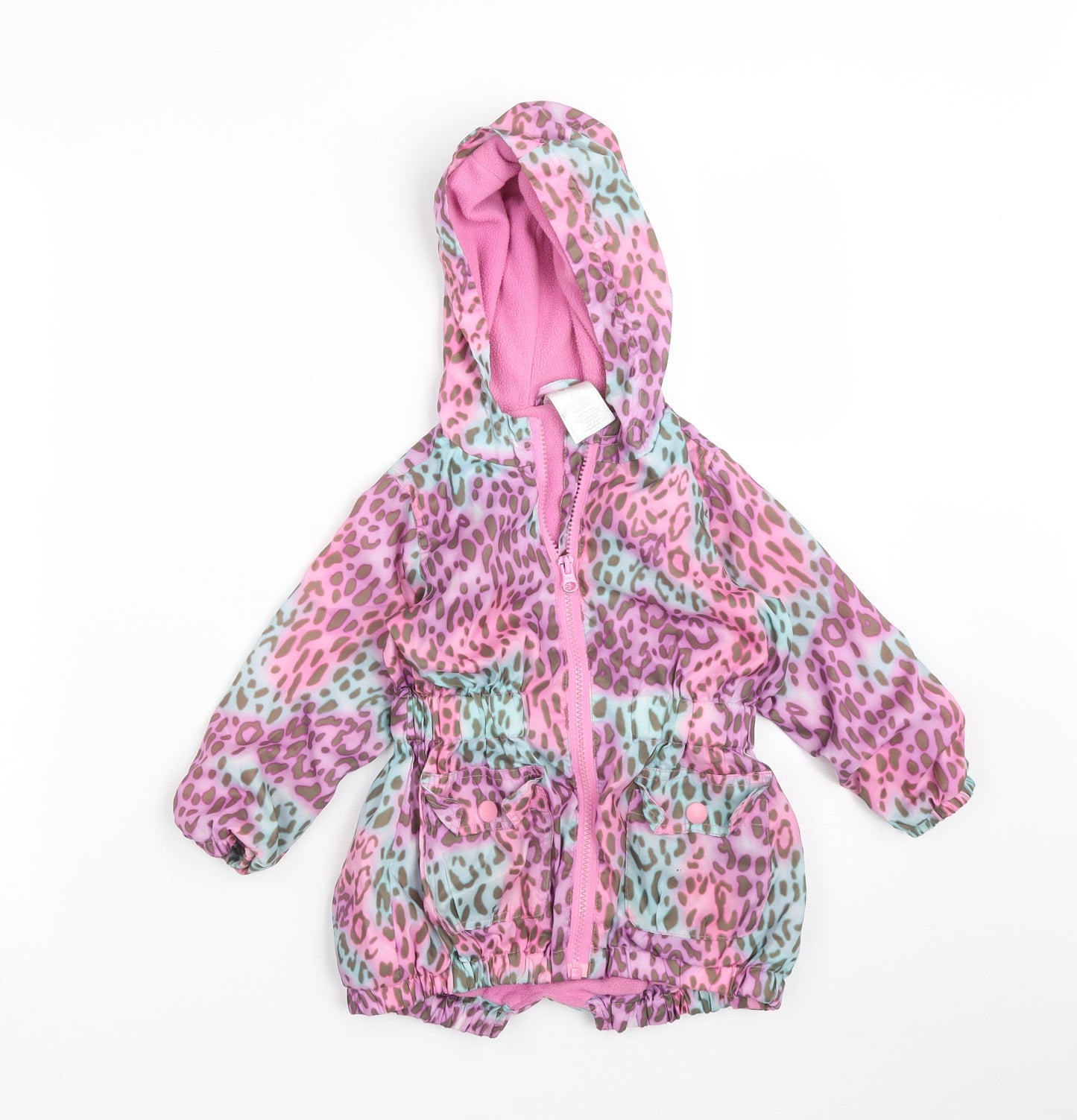 E-VIE ANGEL Girls Multicoloured Animal Print  Overcoat Coat Size 2 Years