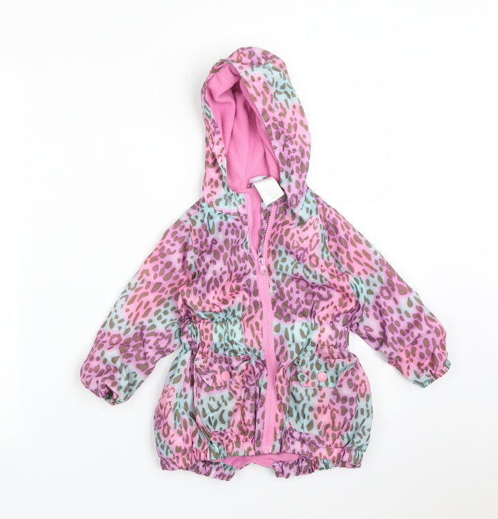E-VIE ANGEL Girls Multicoloured Animal Print  Overcoat Coat Size 2 Years