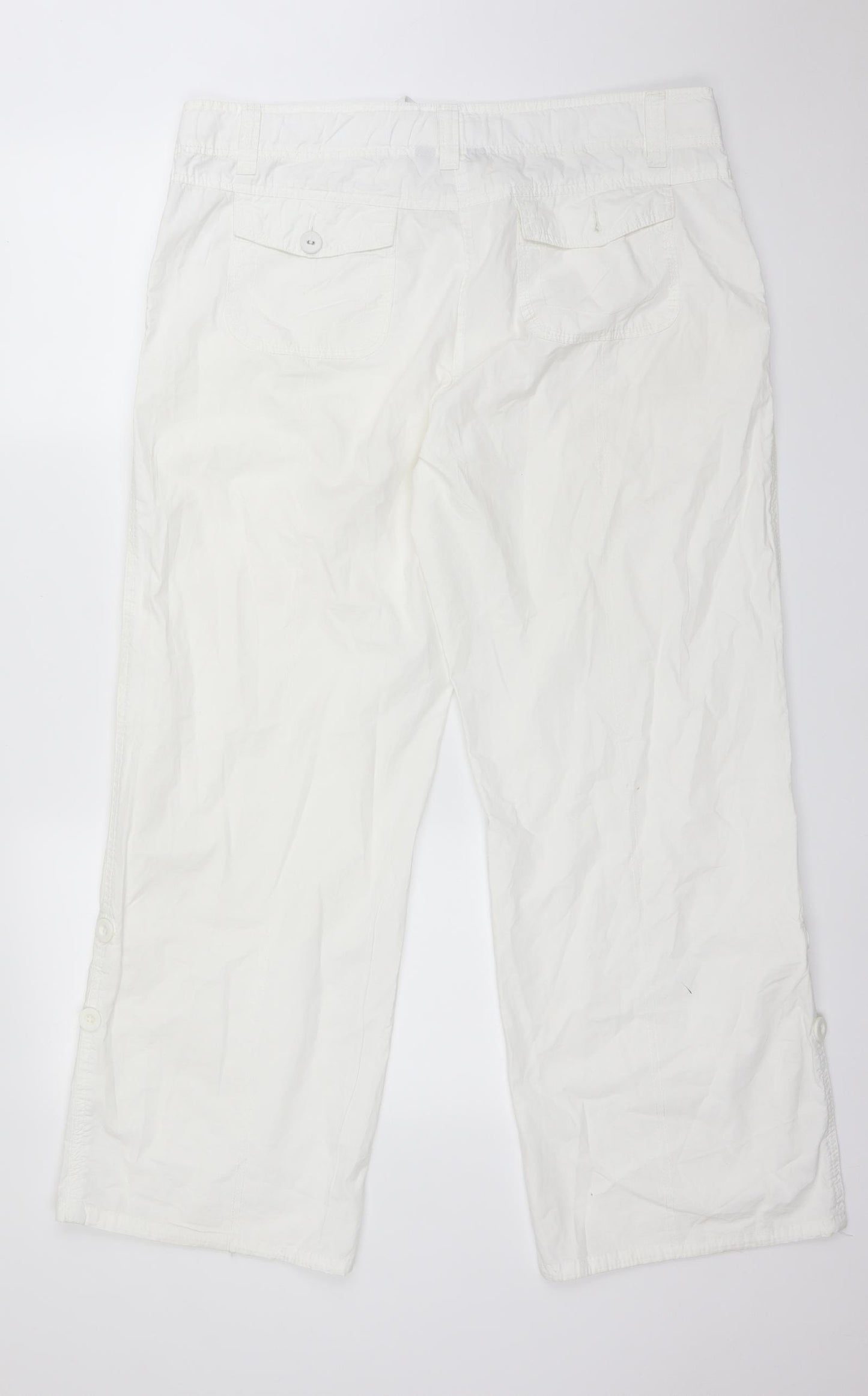 Dorothy Perkins Womens White  Cotton Trousers  Size 16 L30 in Regular