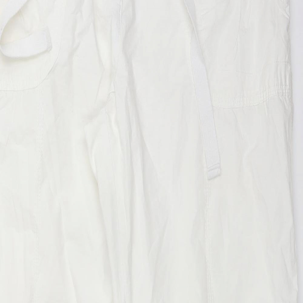 Dorothy Perkins Womens White  Cotton Trousers  Size 16 L30 in Regular