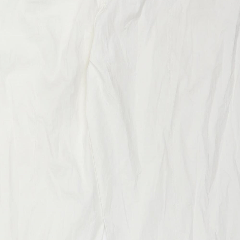 Dorothy Perkins Womens White  Cotton Trousers  Size 16 L30 in Regular