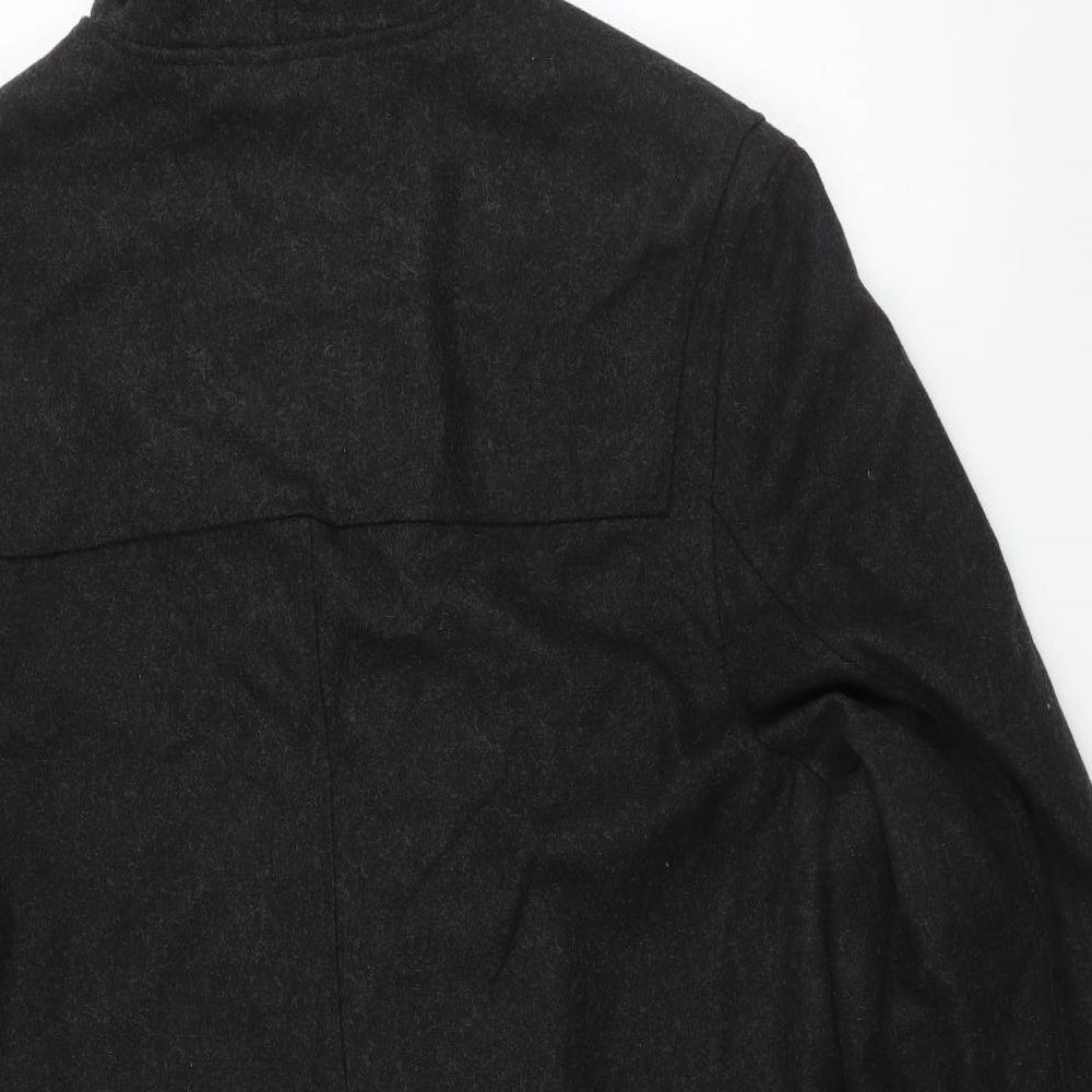 DETAIL Mens Black   Overcoat Coat Size XL
