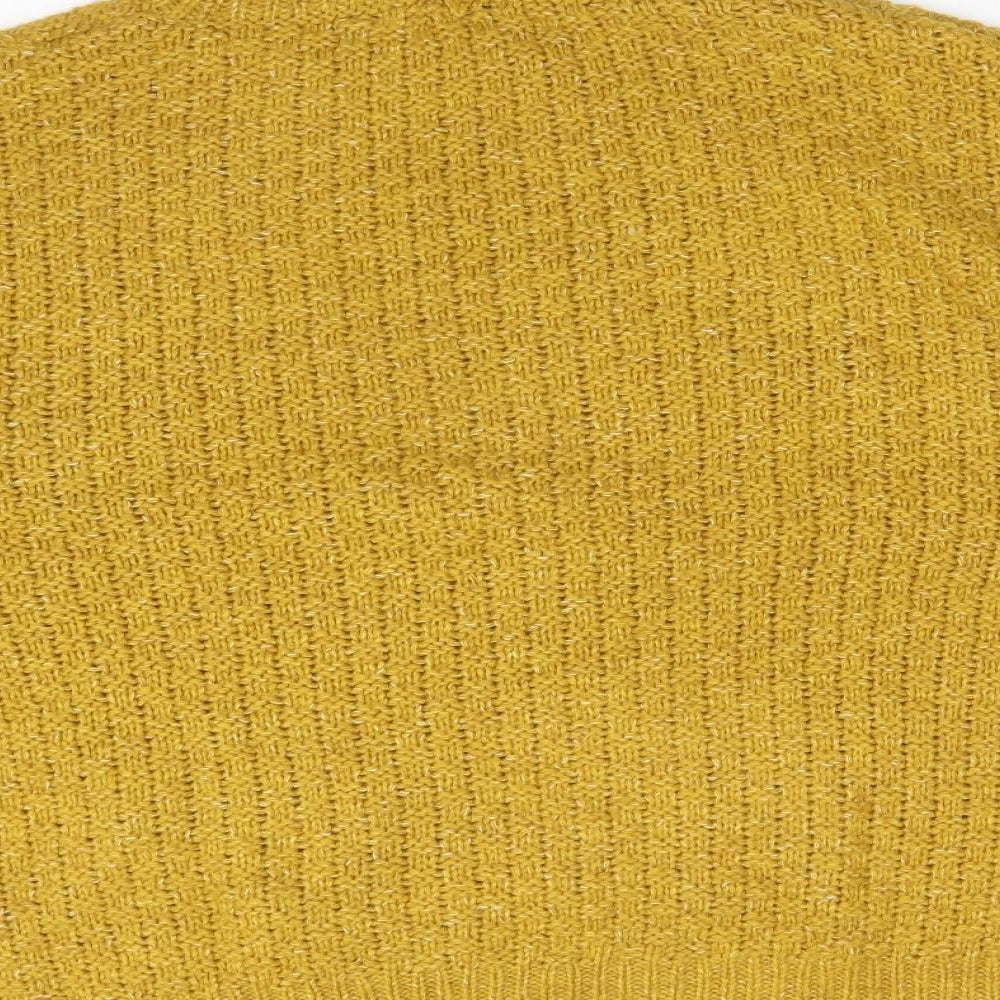F&F Womens Yellow Roll Neck Argyle/Diamond Acrylic Pullover Jumper Size 16