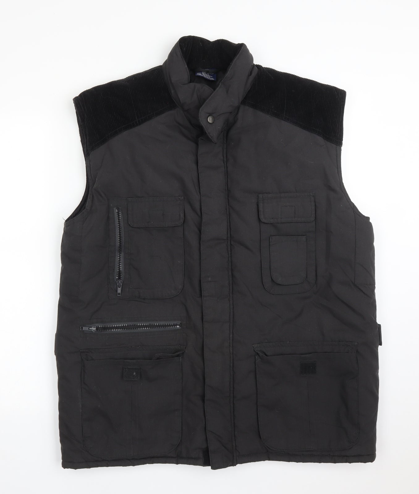 HARVEY JAMES Mens Black   Gilet Coat Size M