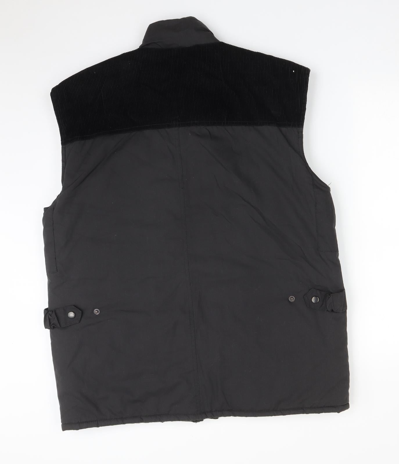 HARVEY JAMES Mens Black   Gilet Coat Size M