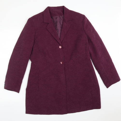 Debenhams Womens Purple Floral Cupro Jacket Suit Jacket Size 14