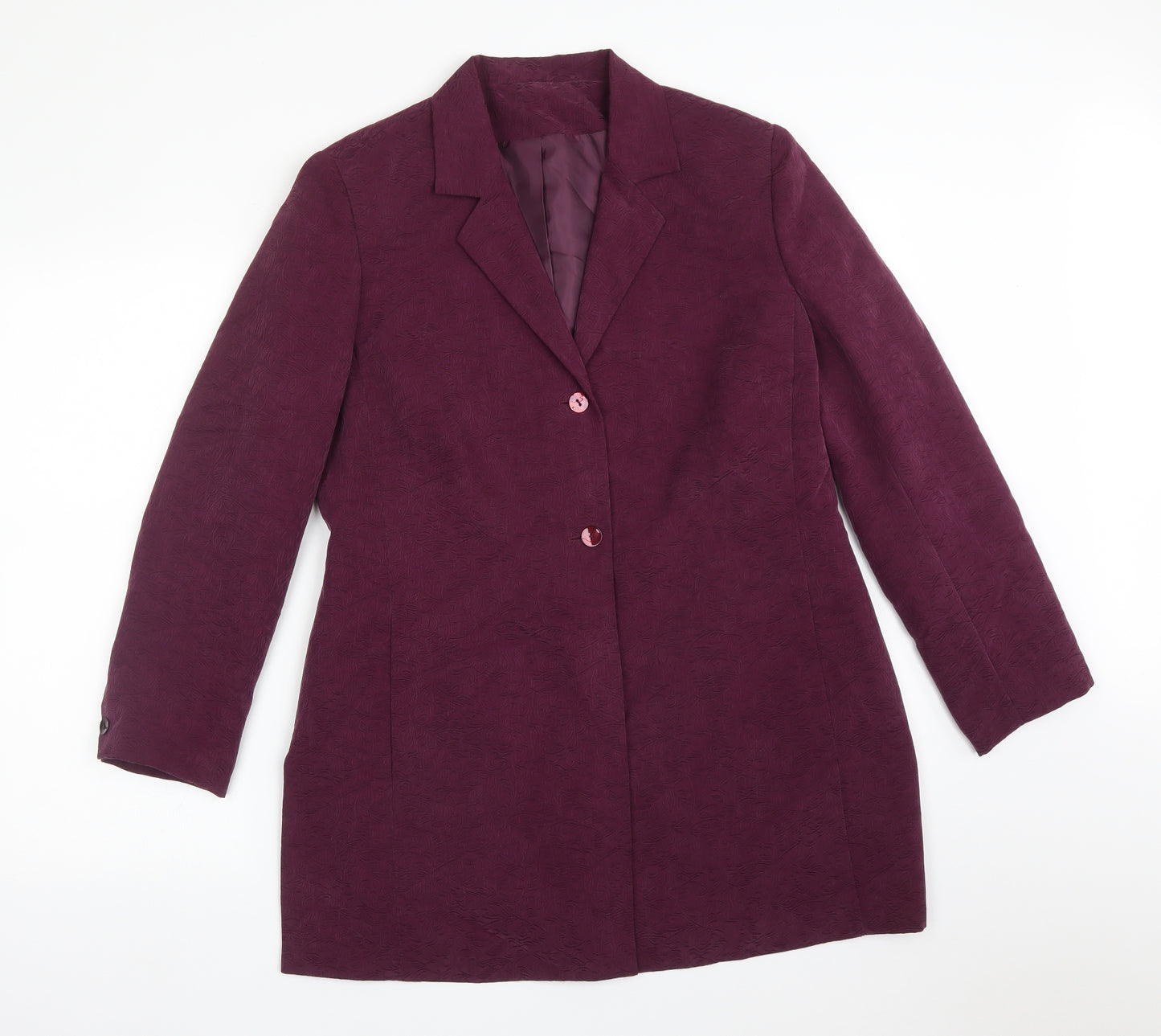 Debenhams Womens Purple Floral Cupro Jacket Suit Jacket Size 14