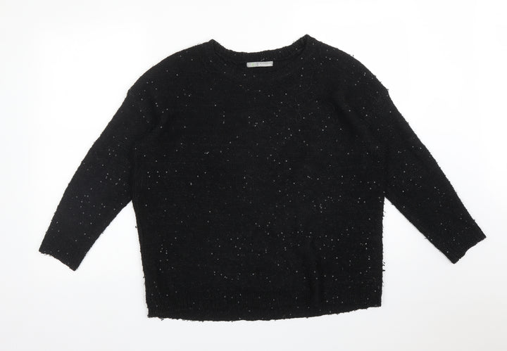 M&S Womens Black Acrylic Pullover Sweatshirt Size 12