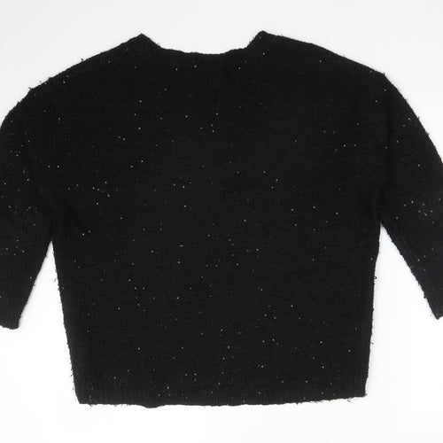 M&S Womens Black  Acrylic Pullover Sweatshirt Size 12
