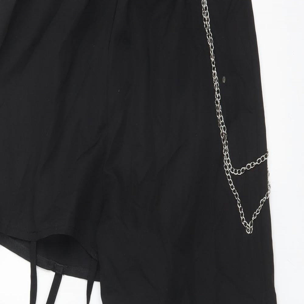 RUMWE Womens Black  Polyester Windbreaker Trousers Size S L27 in Regular